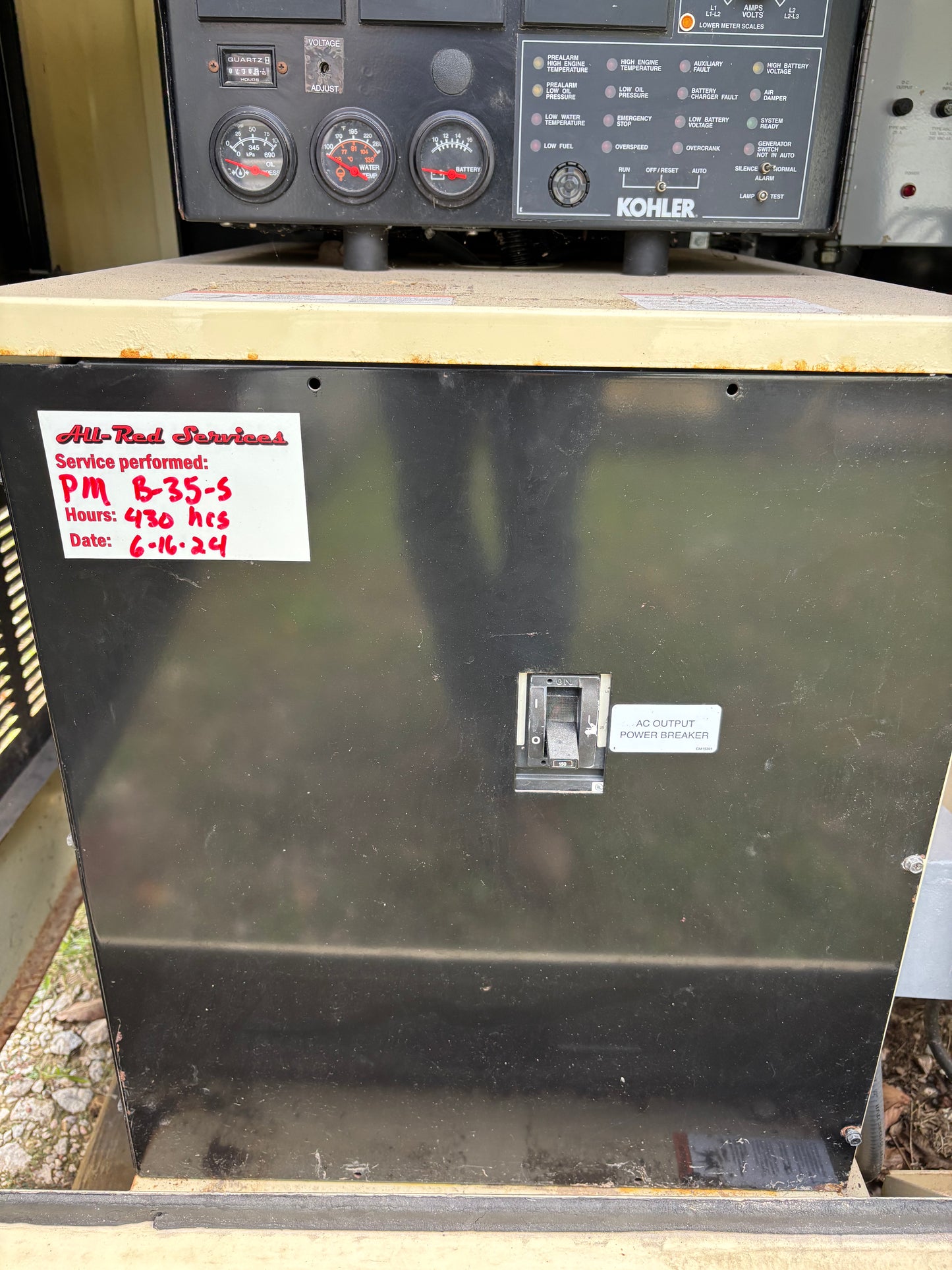 2006 Kohler 33kw Natural Gas Generator 430 hours